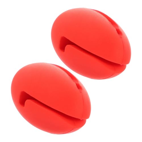 LOORGVEL 2 Stück Silikon Thermometer Clip Halter Topfclip Flexibel Hitzebeständig für Temperaturfühler Kochen Candy Making Rot Robust Einfach zu Reinigen von LOORGVEL