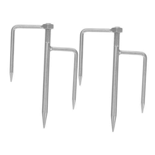 LOORGVEL 2 Stück Sonnenschirm Erdspieß Robuster Metallanker für Strand Angeln Stabiler Sonnenschirmhalter für Outdoor Aktivitäten Wiederverwendbarer Sonnenschirmständer Multifunktionale von LOORGVEL