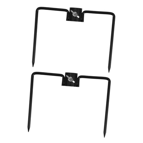 LOORGVEL 2 Stück Teiliges Bodenstab Stabilisator Robustem Eisen Vielseitiger Garten Flaggenhalter und Sonnenschirmständer Wetterfester Metall Bodenspieß mit Dekorativem Schäferhaken von LOORGVEL