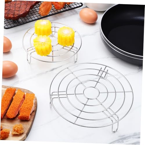 LOORGVEL 2 Stück Teiliges Dampfgarer Edelstahl Runde Dämpfeinsätze mit Stabilem Design Hitzebeständig und Rostfrei Passend für Verschiedene Topfgrößen Einfach zu Verwenden und Reinigen von LOORGVEL