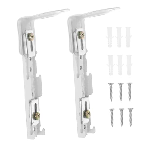 LOORGVEL 2 Stück Teiliges Doppel Vorhangschienenträger Schwere Deckenmontage Stabiler Doppelrollo Halter für Jalousien und Gardinen Kompatibel mit Doppelvorhangschienen Langlebig und von LOORGVEL