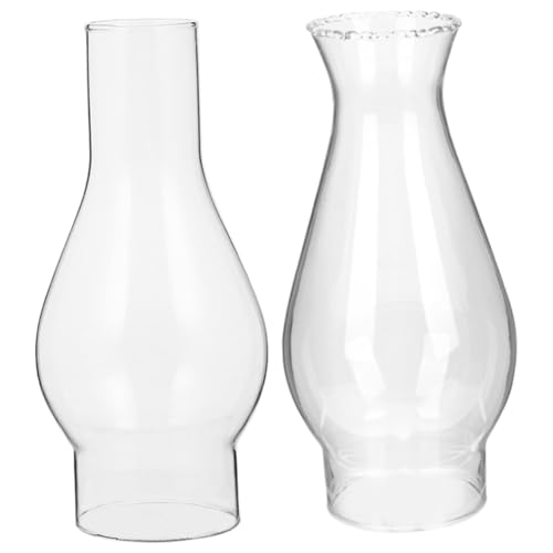 LOORGVEL 2 Stück Teiliges Glas Öllampen Schornstein Ersatz Winddichter Hitzebeständiger Petroleumlampenschirm Klare Öllampenabdeckung Vintage Stil für Öllampe Außen und Wohnkultur LOORGVEL 2 Stück Teiliges Glas Öllampen Schornstein Ersatz Winddichter Hitzebeständiger Petroleumlampenschirm Klare Öllampenabdeckung Vintage Stil für Öllampe Außen und Wohnkultur von LOORGVEL