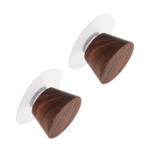 LOORGVEL 2 Stück Teiliges Massive Holz Wandhaken Modern Minimalistisch Stark Tragfähig Für Garderobe Schlafzimmer Wohnzimmer Schwarz Walnuss von LOORGVEL
