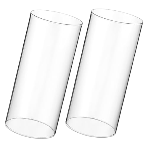 LOORGVEL 2 Stück Teiliges Transparenter Glas Kerzenhalter Windgeschützt Kerzenschutz für Stabkerzen Dekorativ Wohnzimmer Geeignet von LOORGVEL