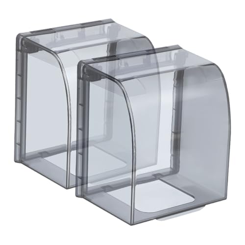 LOORGVEL 2 Stück Teiliges Wasserdichte Steckdosenabdeckung Selbstklebend Transparente Schutzbox für Badezimmer Steckdose Spritzwassergeschützt Staubdicht Langlebiger Schutz für Elektrische von LOORGVEL
