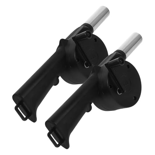 LOORGVEL 2 Stück Tragbarer Handlicher Grillgebläse Manuelles Luftgebläse Anzünder für Bbq Camping Picknick Feuerstarter von LOORGVEL