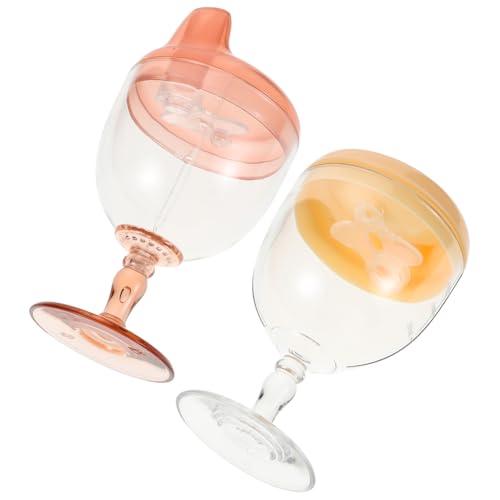LOORGVEL 2 Stück Trainingsbecher für Kleinkinder Bruchsicherer Trinklernbecher Freiem Kunststoff Bunter Trinkbecher für Wasser und Milch Geeignet für Junge Mädchen und von LOORGVEL