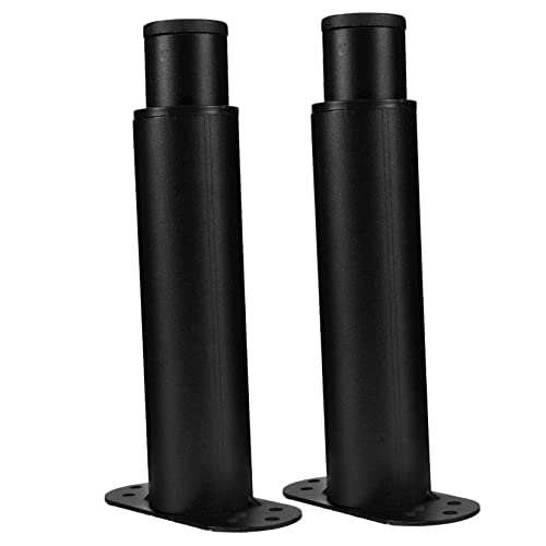 LOORGVEL 2 Stück Verstellbare Bettgestell Stützfüße Stahl Höhenverstellbare Unterstützung für Betten Sofas und Möbel Schwarz mit Schrauben und Eva Pads von LOORGVEL