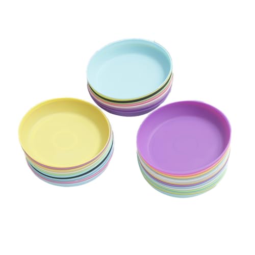 LOORGVEL 20 Stück Runde Pflanzuntersetzer aus Robustem Kunststoff Wasserfeste Sukkulenten Topf Abtropfschale Farblich Sortiert für Garten Balkon und Zimmerpflanzen Zufällige Farbe von LOORGVEL