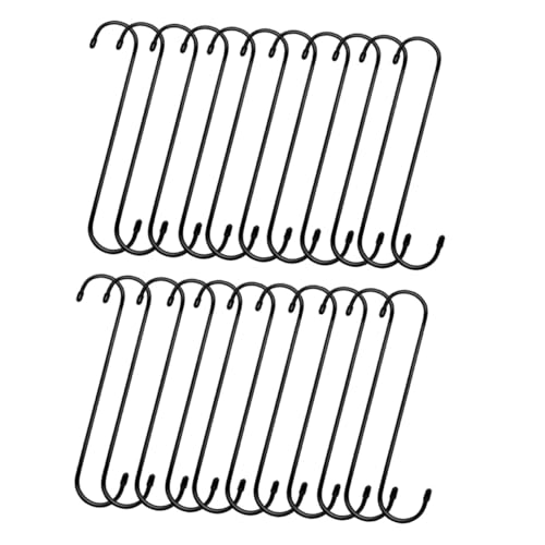 LOORGVEL 20 Stück Schwere S haken aus Schwarzem Eisen Vielseitige Aufhänger für Küche Pflanzen Töpfe Pfannen Dekorationen und Camping Stabile Metallhaken für Haushalt und Garten LOORGVEL 20 Stück Schwere S haken aus Schwarzem Eisen Vielseitige Aufhänger für Küche Pflanzen Töpfe Pfannen Dekorationen und Camping Stabile Metallhaken für Haushalt und Garten von LOORGVEL