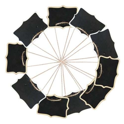 LOORGVEL 20 Stück Teiliges Mini Kreidetafel aus Holz mit Aufhängevorrichtung Doppelseitige Schwarze und Weiße Tafeln Vielseitig Beschreibbar für Tischkarten Geschäftsschilder und von LOORGVEL