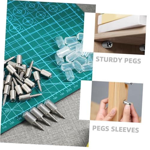 LOORGVEL 20 Stück Teiliges Regalstützstifte Schraub Regalhalter für Holzregale und Schränke Robuste Einlegebodenhalterung für Möbel Einfache Montage Langlebige Regalstützen für von LOORGVEL