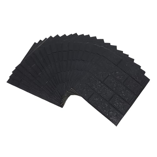 LOORGVEL 20 Stück Teiliges Wandsticker Selbstklebend Schwarze Steinoptik Wanddekoration Abwischbar Für Wohnzimmer Schlafzimmer DIY Heimdekor von LOORGVEL