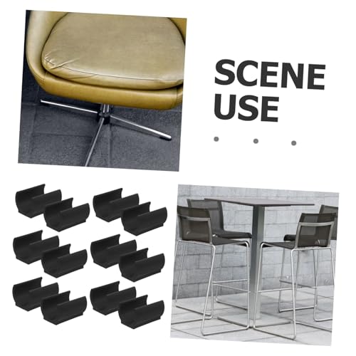 LOORGVEL 20 Stück U förmige Kunststoff Schlauchklemmen Stuhlbein Bodenschoner Rutschfest mit Geprägter Basis für Bürostühle Esszimmerstühle Barhocker Stabiler Halt und Bodenschutz Schwarz von LOORGVEL