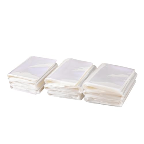 LOORGVEL 200 Stück Schrumpffolienbeutel Transparent Hitzebeständig Geruchlos Schrumpfverpackung für Kosmetik und Handwerk Frischhaltebeutel mit Robuster Versiegelung und Schutz vor von LOORGVEL