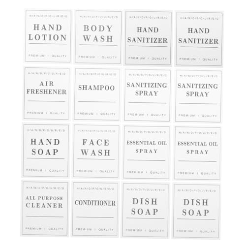LOORGVEL 24 Blatt Wasserfeste Haushaltsetiketten Selbstklebend für Shampoo Conditioner Handseifenspender Ablösbar Minimalistisches Design für Badezimmerflaschen und Glasbehälter LOORGVEL 24 Blatt Wasserfeste Haushaltsetiketten Selbstklebend für Shampoo Conditioner Handseifenspender Ablösbar Minimalistisches Design für Badezimmerflaschen und Glasbehälter von LOORGVEL