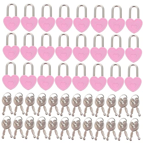 LOORGVEL 24 Stück Mini Herz Vorhängeschloss Teiliges mit Schlüsseln Multifunktionales Tagebuchschloss für Handtaschen Schmuckkästen und Kreative Projekte LOORGVEL 24 Stück Mini Herz Vorhängeschloss Teiliges mit Schlüsseln Multifunktionales Tagebuchschloss für Handtaschen Schmuckkästen und Kreative Projekte von LOORGVEL