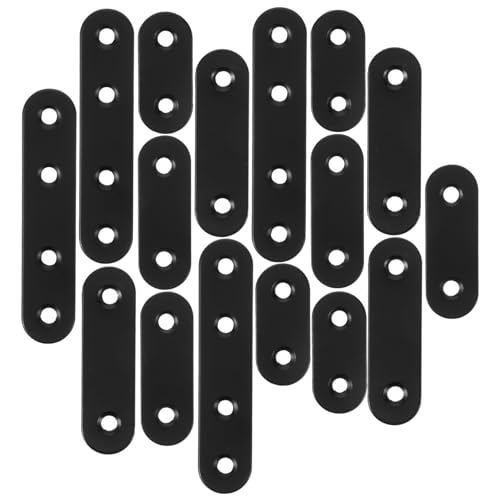 LOORGVEL 24 Stück Teiliges Flachverbinder Metall Gerade Flache Halterungen in Vier Robuste Vielseitige Holzverbinder für Möbelreparatur und Regalbefestigung Einfache Montage Langlebig von LOORGVEL