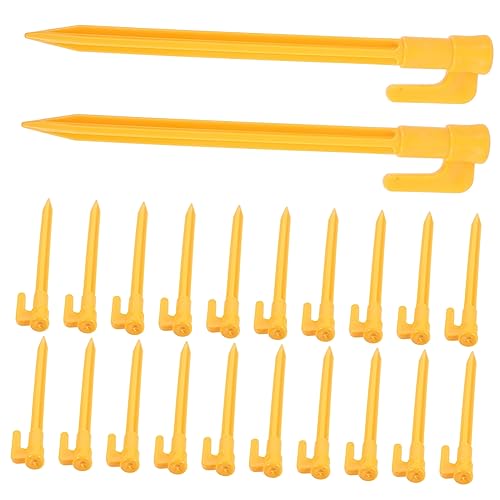 LOORGVEL 24 Stück Teiliges Spiral Zeltheringe Robustem Kunststoff Windfeste Zeltnägel für Harten Boden Leichtes Outdoor Camping Zubehör für Strand Zelte Pavillons und Garten Sicherer Halt von LOORGVEL
