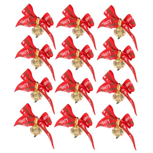 LOORGVEL 24 Stück Teiliges Weihnachtsbaum Deko aus Roten Schleifenbändern mit Kleinen Glocken Dekorative Geschenkverpackungsschleifen aus Hochwertigem Polyester und Ferrolegierung für LOORGVEL 24 Stück Teiliges Weihnachtsbaum Deko aus Roten Schleifenbändern mit Kleinen Glocken Dekorative Geschenkverpackungsschleifen aus Hochwertigem Polyester und Ferrolegierung für von LOORGVEL