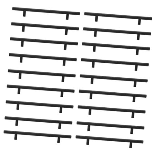 LOORGVEL 25 Stück Teiliges Edelstahl Möbelgriffe Schrankgriffe mit Lochabstand Schwarz Möbelgriffe für Küchenschränke Schranktüren und Wohnmöbel Robust und Rostfrei für Küche und Zuhause von LOORGVEL