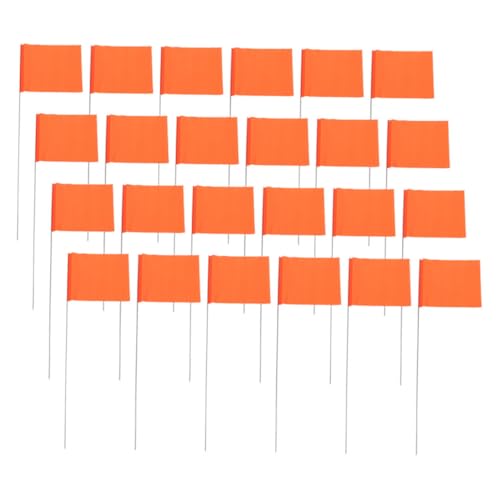 LOORGVEL 25 Stück Teiliges Markierungsfahnen Orange mit Stahlmast Hohe Sichtbarkeit Vielseitig Einsetzbar für Baustellen Gartensignale Hundetraining und Landschaftsvermessung Einfache von LOORGVEL