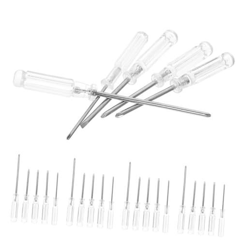 LOORGVEL 25 Stück Teiliges Mini Schraubendreher aus Transparentem Glas mit Kreuz und Schlitzkopf Präzise Handwerkzeuge für Spielzeugreparatur Kompakt und Tragbar für Elektronik Uhren von LOORGVEL