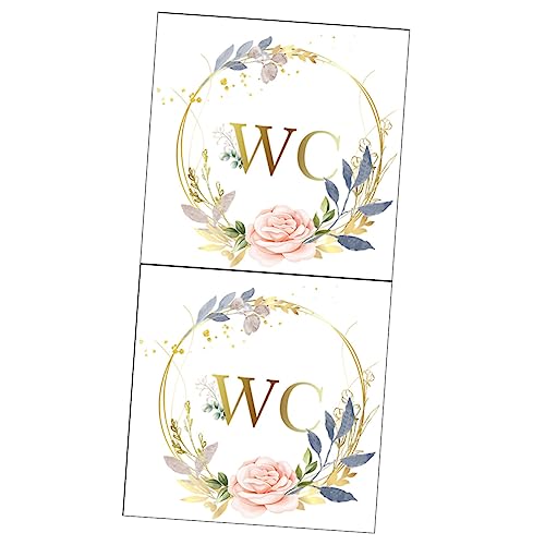 LOORGVEL 2stücke Wc Türschilder Mit Floralem Design Selbstklebende Wandtattoos Für Badezimmerdekoration Wc Aufkleber Für Türen Und Wände Einfach Anzubringen Und Praktisch von LOORGVEL