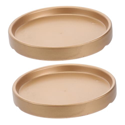 LOORGVEL 2stücke Keramik Blumentopf Untersetzer Goldener Abtropfteller Für Garten Und Balkon Runde Pflanzenuntertasse Langlebig Und von LOORGVEL