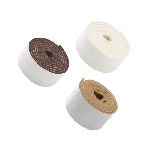 LOORGVEL 3 Rollen Möbelfilz Pads Selbstklebend rutschfeste Schutzende Filzgleiter für Stühle Sofas Tische Zuschneidbar und Kratzfest Bodenschutz für Zuhause Weiß Gelb Braun Zufällige Farbe von LOORGVEL