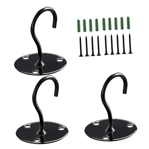 LOORGVEL 3 Stück Blumenampel Haken Robuste Wand und Deckenhaken Eisen für Pflanzen Laternen und Deko Vielseitige Aufhängung für Balkon Garage und Garten von LOORGVEL