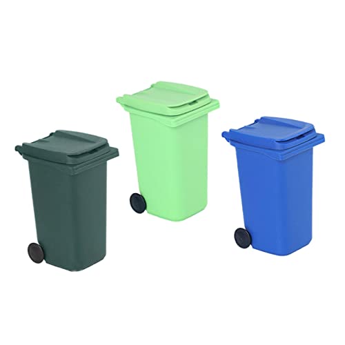 LOORGVEL 3 Stück Kleine Tischabfalleimer aus Robustem Kompakter Desktop Müllbehälter mit Großem Fassungsvermögen Multifunktional für Büro Schlafzimmer Küche und Bad Zufällige Farbe von LOORGVEL