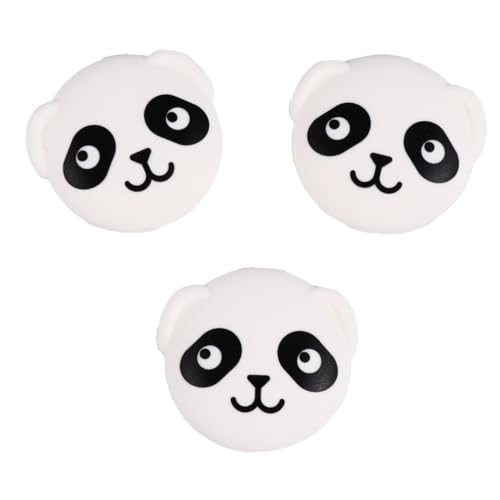 LOORGVEL 3 Stück Silikon Türstopper mit Panda Motiv Selbstklebende Anti kollisionsmatten Stoßdämpfende Türpuffer Weiß Schützende Türkantenschoner für Wand und Tür von LOORGVEL
