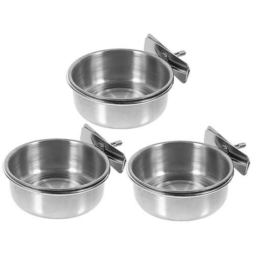 LOORGVEL 3 Stück Teiliges Edelstahl Vogelfutterhalter Stabiler Futterbecher zum Einhängen in Vogelkäfig Multifunktionale Futterschale für Papageien Kaninchen Hamster Einfache Reinigung und LOORGVEL 3 Stück Teiliges Edelstahl Vogelfutterhalter Stabiler Futterbecher zum Einhängen in Vogelkäfig Multifunktionale Futterschale für Papageien Kaninchen Hamster Einfache Reinigung und von LOORGVEL