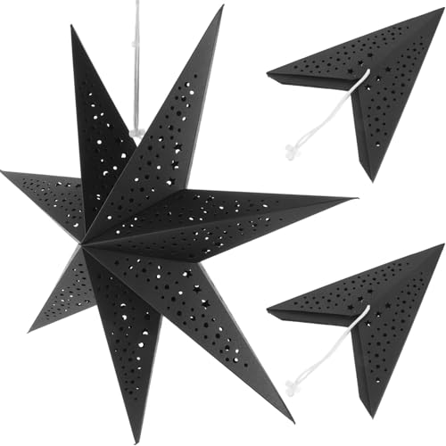 LOORGVEL 3 Stück Teiliges Lampenschirm Sternform Schwarze Siebenstrahlige Hängelampe Langlebig Dekorativ Einfach zu Montieren Stilvoller Weihnachtsstern für Festliche Raumgestaltung LOORGVEL 3 Stück Teiliges Lampenschirm Sternform Schwarze Siebenstrahlige Hängelampe Langlebig Dekorativ Einfach zu Montieren Stilvoller Weihnachtsstern für Festliche Raumgestaltung von LOORGVEL