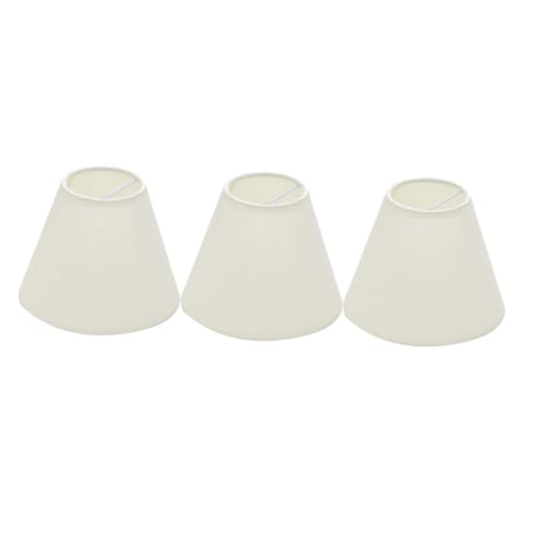 LOORGVEL 3 Stück Teiliges Lampenschirm aus Hochwertigem Stoff Schützender Clip und Schraubaufsatz für Deckenlampen und Schreibtischlampen Weiß Geeignet für Schlafzimmer und Wohnzimmer von LOORGVEL