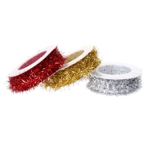 LOORGVEL 3 Stück Teiliges Weihnachts Lametta Metallic Girlanden in Rot Gold Silber Flexible Glänzende Weihnachtsdeko für Baum Geschenke Vase Festliche Feier und Familienfeier LOORGVEL 3 Stück Teiliges Weihnachts Lametta Metallic Girlanden in Rot Gold Silber Flexible Glänzende Weihnachtsdeko für Baum Geschenke Vase Festliche Feier und Familienfeier von LOORGVEL