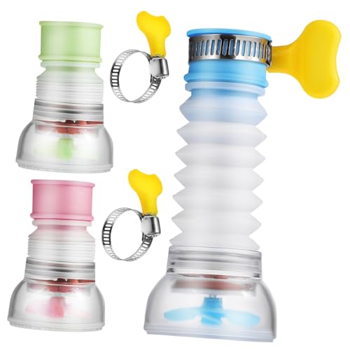LOORGVEL 3 Stück Wasserhahnfilter Aktivkohle Wasserfilter Aufsatz Drehbar mit Feiner Wasserausgabe Spritzschutz Langlebig Geeignet für Küche und Bad Einfache Reinigung von LOORGVEL