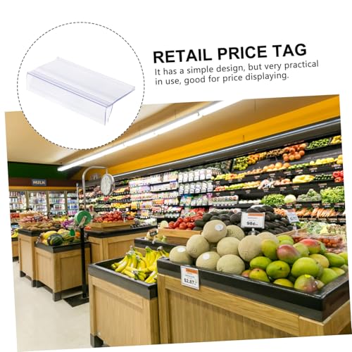 LOORGVEL 30 Stück Teiliges Transparentes Preisschildhalter Langlebiger Kunststoff etikettenhalter für Supermarktregale Klarer Preisschild clip zur Produktpreisanzeige im Einzelhandel von LOORGVEL