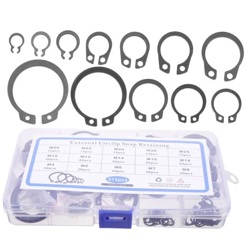 LOORGVEL 315 Stück Teiliges Sortiment Außenringe Sicherungsringe Wellenclips Sprengringe für Lagerfixierung und Getriebe Montage Langlebige Leichte Snap Clips für Auto Schiff Maschine LOORGVEL 315 Stück Teiliges Sortiment Außenringe Sicherungsringe Wellenclips Sprengringe für Lagerfixierung und Getriebe Montage Langlebige Leichte Snap Clips für Auto Schiff Maschine von LOORGVEL