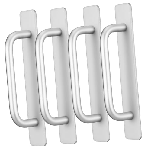 LOORGVEL 4 Stück Aluminiumlegierung Selbstklebende Türgriffe Starke Schrankgriffe Ohne Bohren Einfache Montage Für Küchen Dusch Und Schiebetüren Robuste Möbelgriffe Mit Komfortabler von LOORGVEL