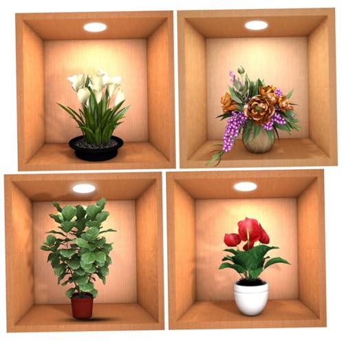 LOORGVEL 4 Stück Blumen Wandsticker Selbstklebende Wanddekoration für Wohnzimmer Schlafzimmer und Realistische Pflanzenmuster für Wandgestaltung Teiliges LOORGVEL 4 Stück Blumen Wandsticker Selbstklebende Wanddekoration für Wohnzimmer Schlafzimmer und Realistische Pflanzenmuster für Wandgestaltung Teiliges von LOORGVEL