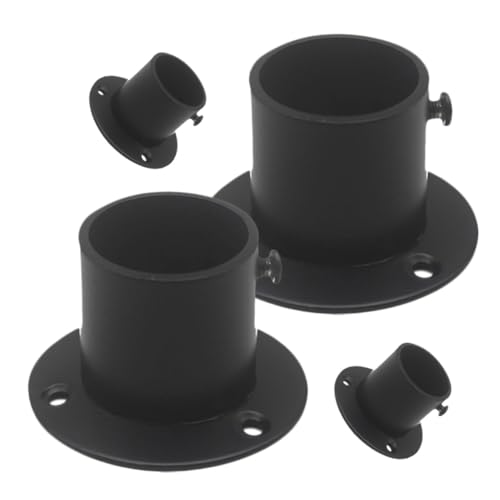 LOORGVEL 4 Stück Edelstahl Flansch Halterung Rostbeständige Gardinenstangenhalterung Kleiderstangen wandbefestigung Stabile Duschvorhangstangenbasis Modernes Design für Bad und von LOORGVEL