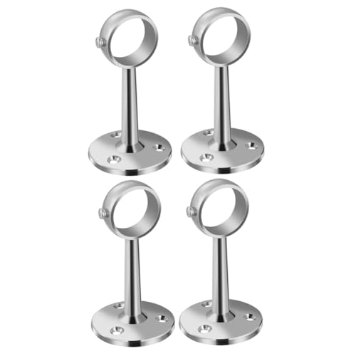 LOORGVEL 4 Stück Gardinenstangenhalter aus Verstärktem Zinklegierung Wandmontage Gardinenstangenhalterung Robust und Installieren Geeignet für Wohnzimmer Schlafzimmer Büro von LOORGVEL