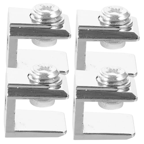 LOORGVEL 4 Stück Glasbodenträger aus Legiertem Robuste Glasregalhalter für Badezimmer mit Glatter Oberfläche und Kratzfreiem Design Geeignet für Glasregale in Schränken Bücherregalen von LOORGVEL