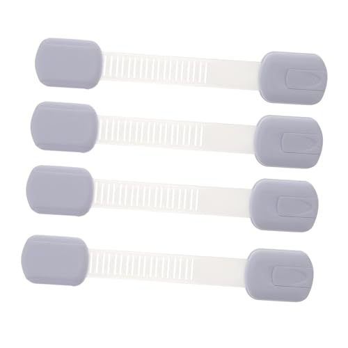 LOORGVEL 4 Stück Kindersicherung Schrank und Schubladensicherung Proofing Strap Locks Sicherheitsschloss für Küchenschränke und Babyschubladen Weiß Bpa-frei Kinderleicht Anzubringen von LOORGVEL