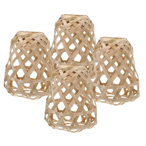 LOORGVEL 4 Stück Lampenschirme Gewebt Retro Lampenschirm Abdeckung Boho Kronleuchter Schirm Dekorativ für Wohnzimmer Schlafzimmer Büro Einfach zu Montieren LOORGVEL 4 Stück Lampenschirme Gewebt Retro Lampenschirm Abdeckung Boho Kronleuchter Schirm Dekorativ für Wohnzimmer Schlafzimmer Büro Einfach zu Montieren von LOORGVEL