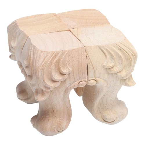 LOORGVEL 4 Stück Massive Holzbeine Höhe Geschnitzte Möbelbeine für Sofa und Couch Ersatzfüße aus Holz für Möbel Stilvolle Kommode und Sofabeine von LOORGVEL