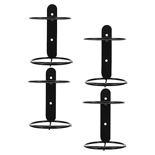 LOORGVEL 4 Stück Metall Weinregal Wandmontage Teiliges Modernes Weinflaschenregal Schwarz Langlebig für Bar Küche Weinsammlung von LOORGVEL
