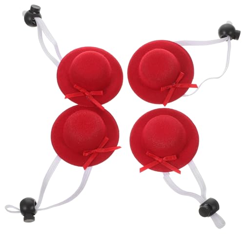 LOORGVEL 4 Stück Miniatur Hüte für Puppen Basteln Mini Kleine Filzhüte in Rot für DIY Handwerk Dekoration Party Zubehör LOORGVEL 4 Stück Miniatur Hüte für Puppen Basteln Mini Kleine Filzhüte in Rot für DIY Handwerk Dekoration Party Zubehör von LOORGVEL